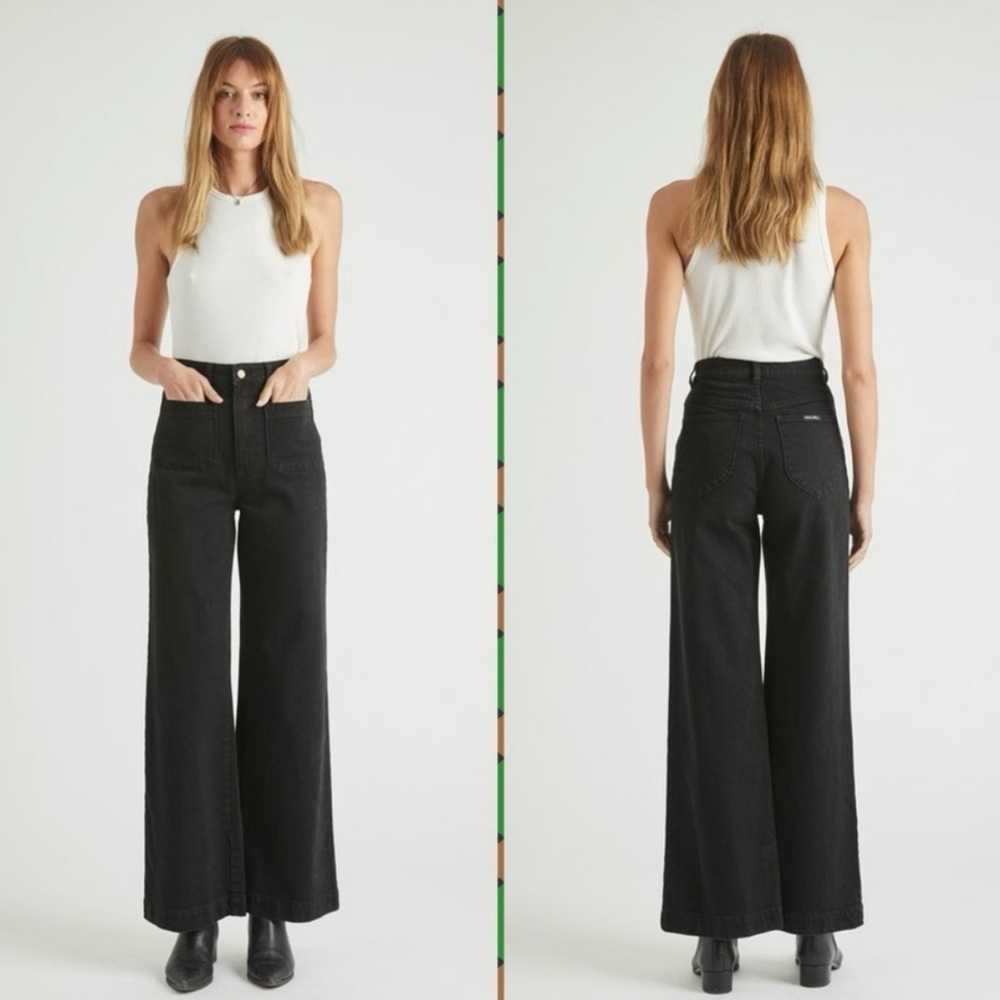 Women's Rolla’s Navy High Rise Wide-Leg Pants EUC